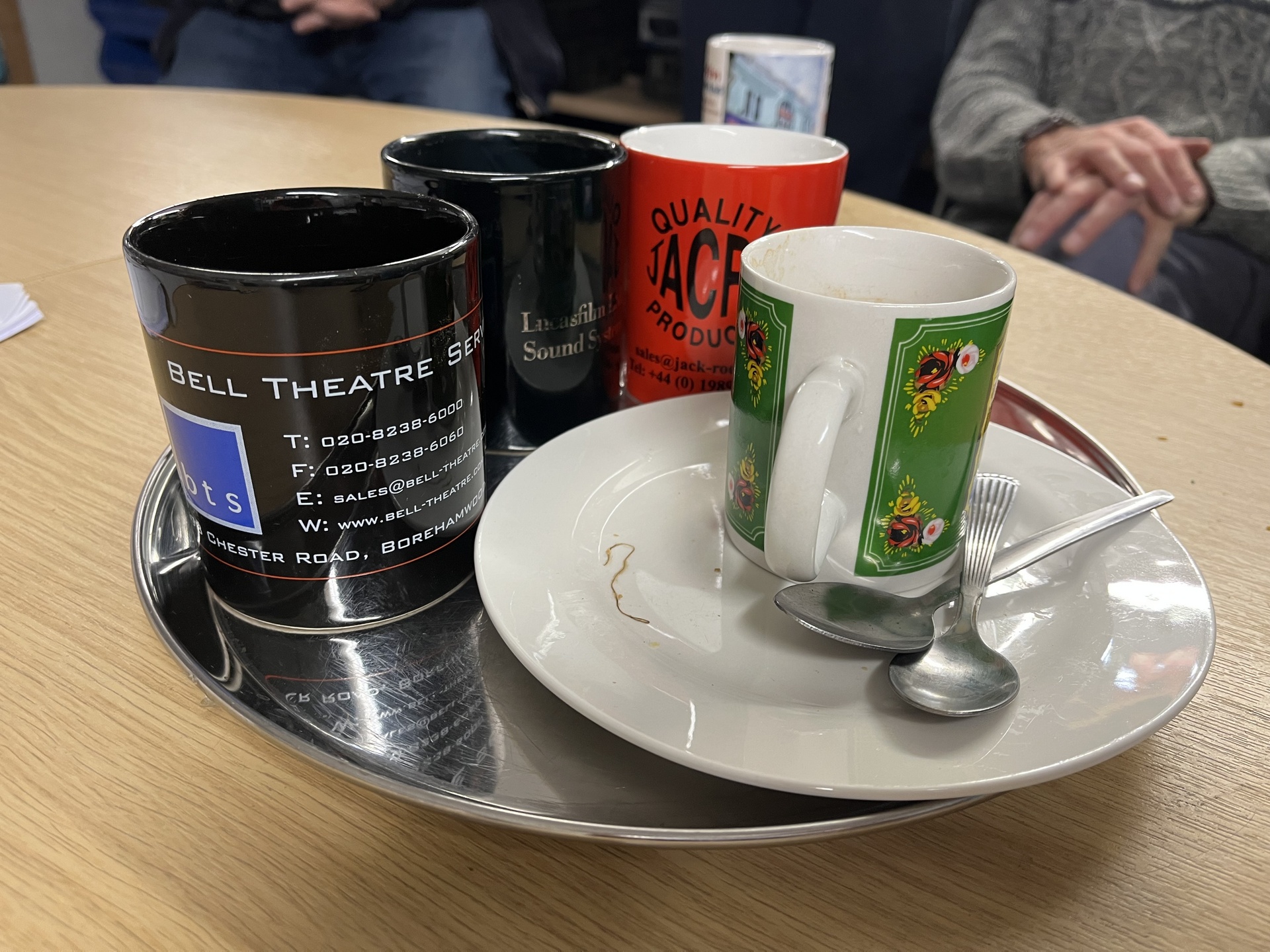 A well deserved tea break afterwards, featuring cinema themed mugs